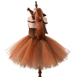 Kids Children squirrel Dress Cosplay Costume Halloween Carnival Party Suit