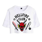 Stranger Things Hellfire Club Cospaly Costume 3D Print T-shirt Crop Top  Shorts Set