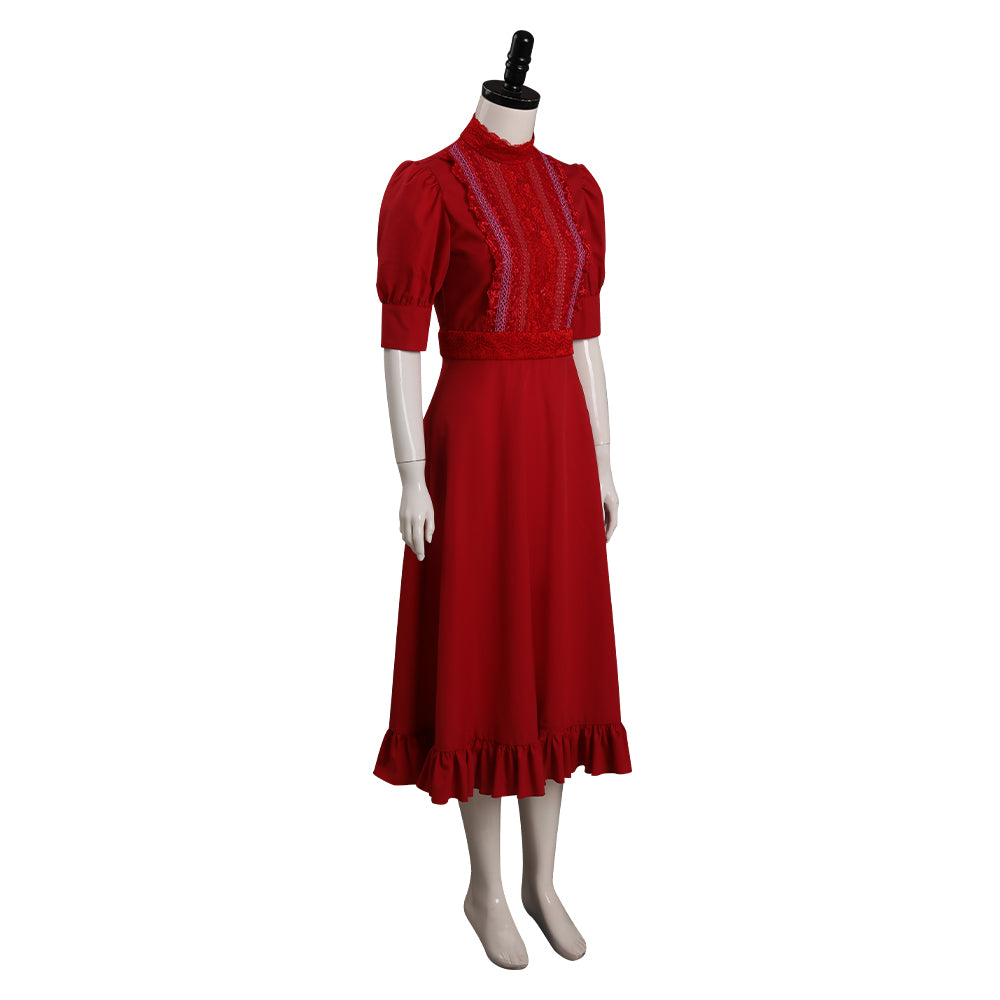 Horror Movie Pearl (2022) Cosplay Costume Red Dress Prequel Outfits Halloween Carnival Suit