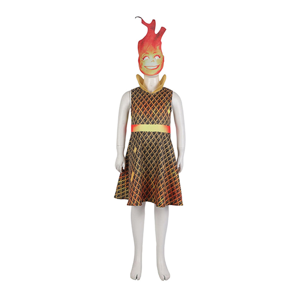 Kids Children Elemental  Ember Lumen Cosplay Costume Outfits Halloween Carnival Suit