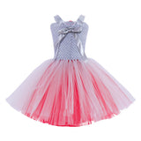 Kids Girls It Joker Cosplay Costume Mesh Dress Headband Outfits Halloween Carnival Suit