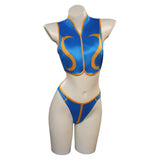 Street Fighter: The Legend of Chun-Li Swimsuit Top Shorts Cosplay Costume Halloween Carnival Party Suit