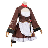 Genshin Impact—Hu Tao Cosplay Costume Maid Dress Outfits Halloween Carnival Suit