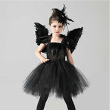 Kids Girls Black Swan  Cosplay Costume Dress  Outfits Halloween Carnival Party Suit
