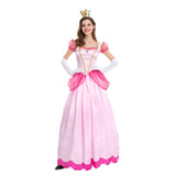 The Super Mario Bros. Peach Cosplay Costume Dress Outfits Halloween Carnival Party Suit