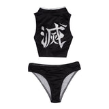 Kids Girls Demon Slayer Uzui Tengen Swimsuit Cosplay Costume Jumpsuit Swimwear Outfits Halloween Carnival Suit