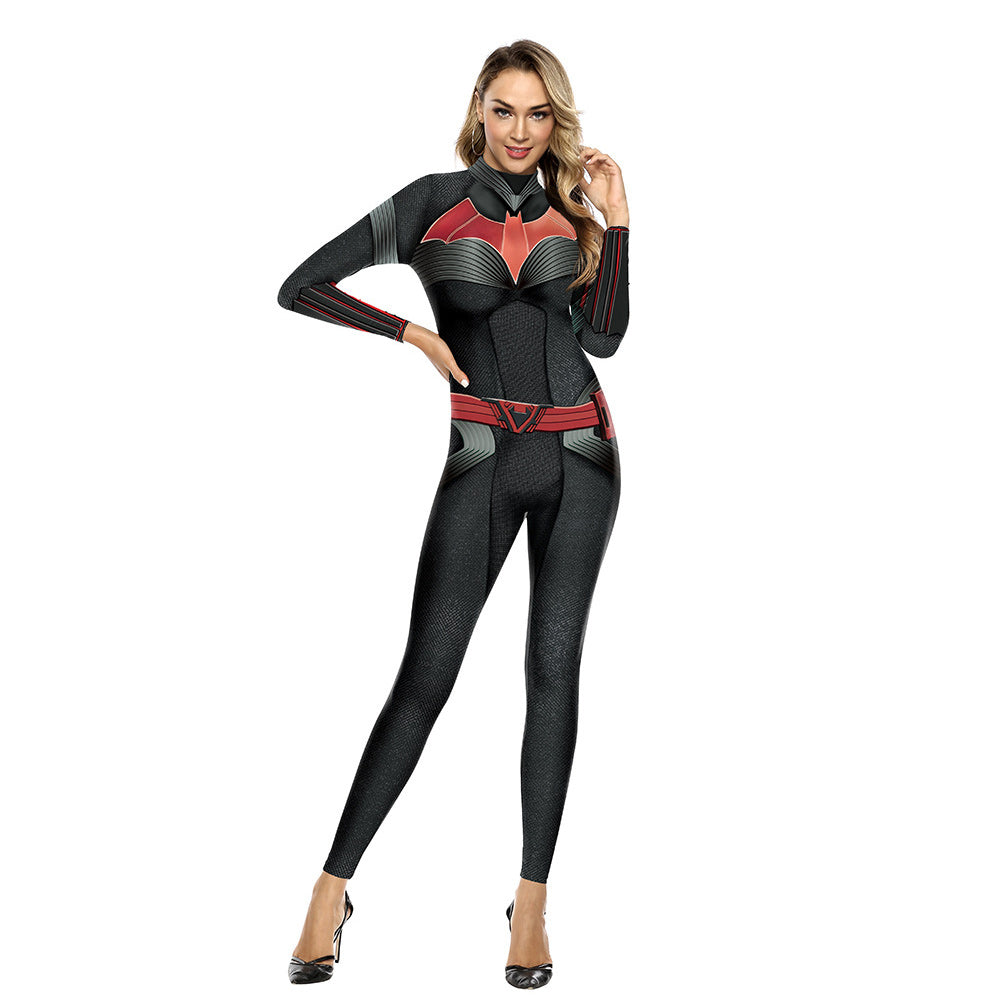 Women Batwoman Cosplay Costume Jumpsuit Outfits Halloween Carnival Suit