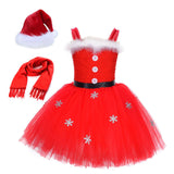 Kids Children Christmas Cosplay Costume Red Dress Outfits Halloween Carnival Suit