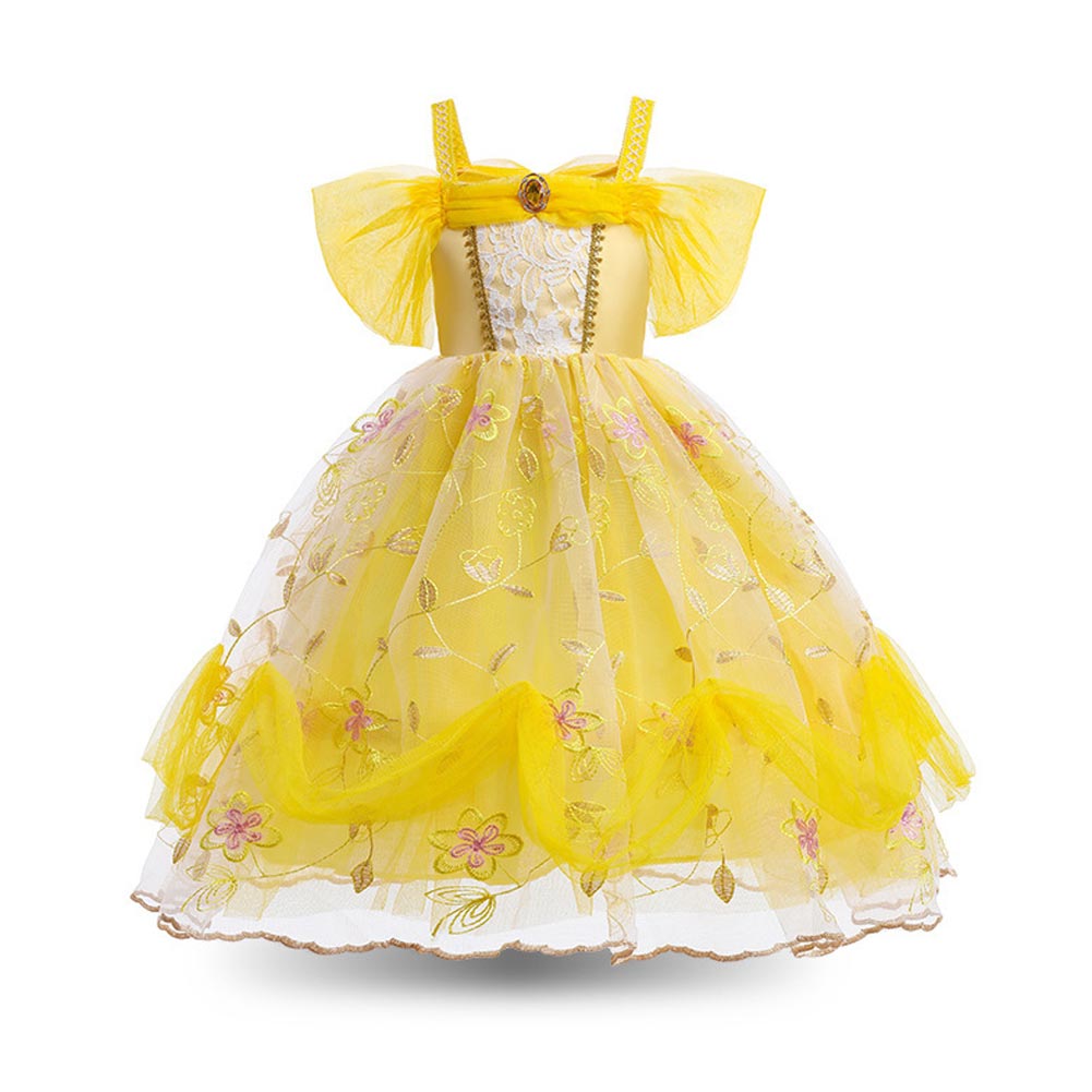 Beauty and the Beast Kids Girls Belle Cosplay Costume Outfits Halloween Carnival Suit