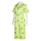 A Certain Magical Index Misaka Mikoto Anime Character Green Pajamas Cosplay Costume Outfits