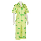 A Certain Magical Index Misaka Mikoto Anime Character Green Pajamas Cosplay Costume Outfits