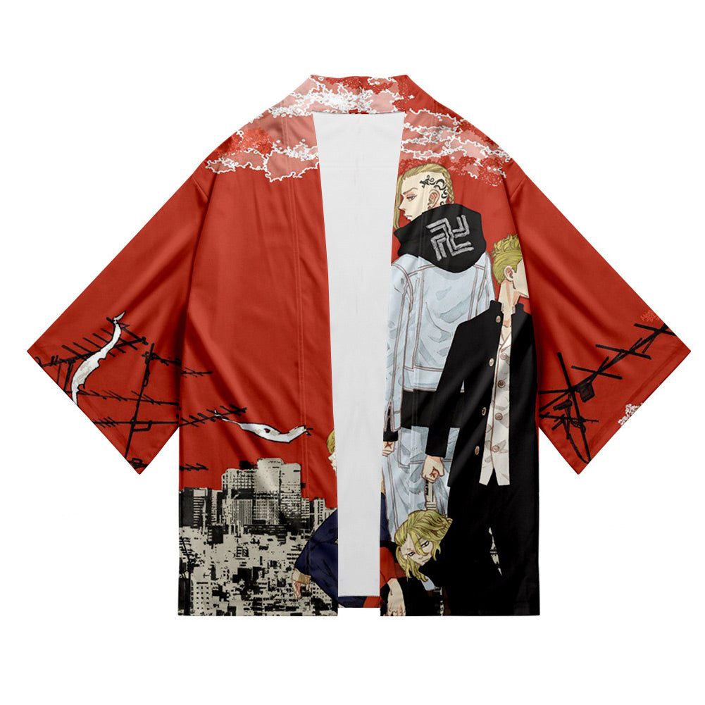 Tokyo Revengers Ken Ryuuguuji Anime Cloak Kimono Cardigan Robe Cospaly Costume Print Casual Coat