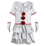 Kids Girls It Pennywise Cosplay Costume Dress Gloves Outfits Halloween Carnival Suit