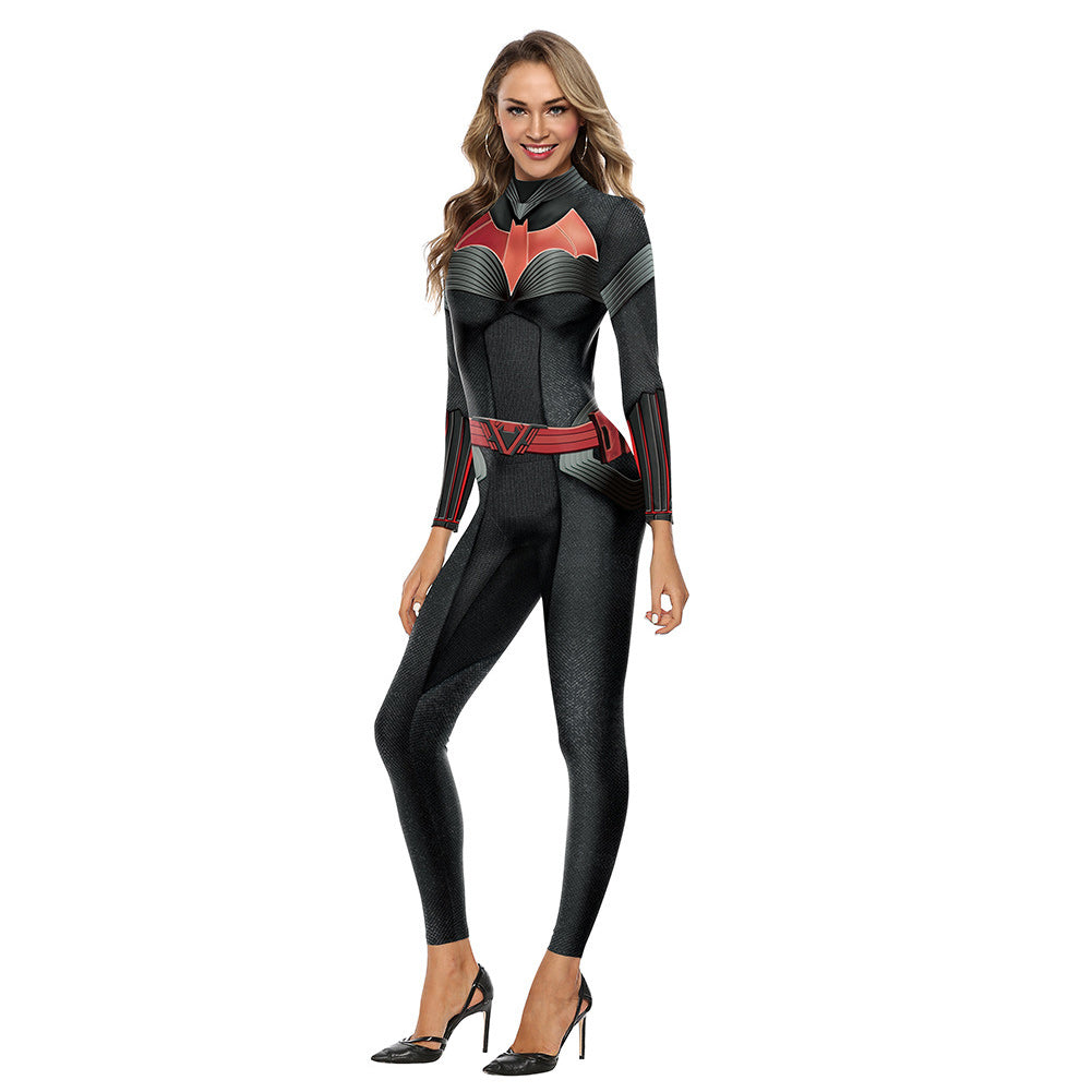 Women Batwoman Cosplay Costume Jumpsuit Outfits Halloween Carnival Suit