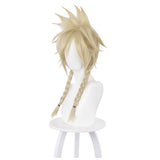 FF7 Final Fantasy VII Cloud Strife Cosplay Wig Two Braids Hair Short Golden Braided Synthetic Hair