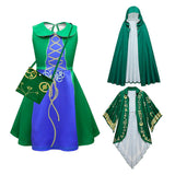 4Pcs Kids Children Hocus Pocus Winifred Sanderson Cosplay Costume Outfits Halloween Carnival Suit