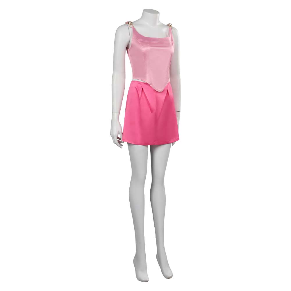 Barbie Margot Robbie Cosplay Costume Suspender Split Skirt Outfits Halloween Carnival Suit