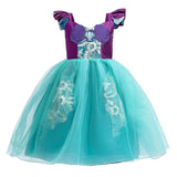 Kids Girls Ariel Cosplay Costume Dress Halloween Carnival Suit
