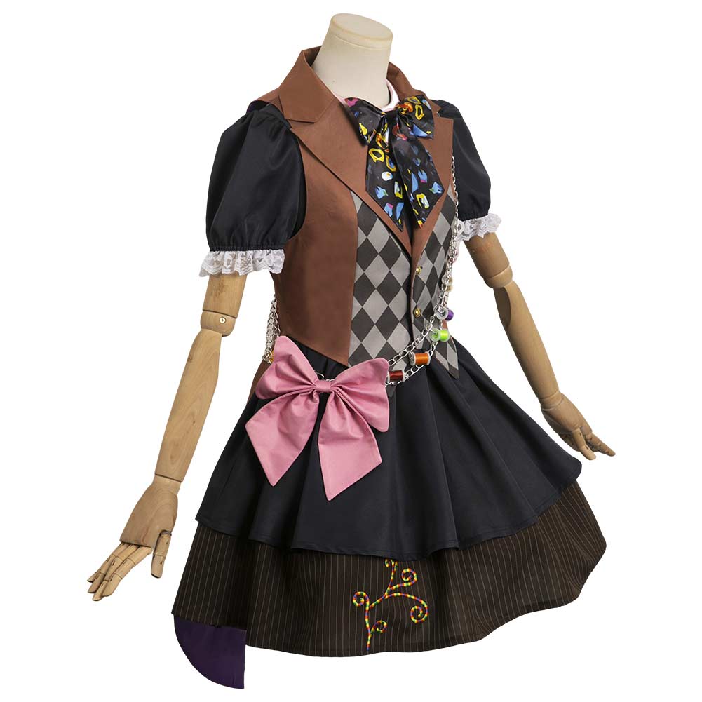 Alice in Wonderland Mad Hatter Tarrant Hightopp Cosplay Costume Women Dress Outfits Halloween Carnival