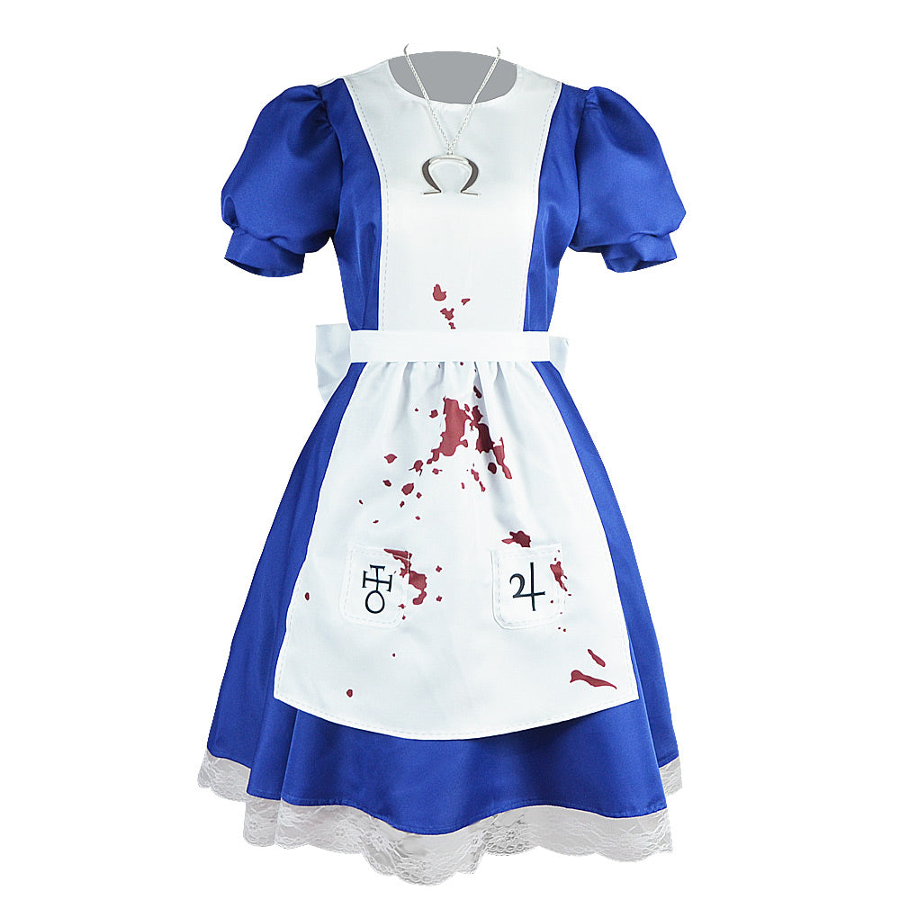 Alice: Madness Returns Alice Game Character Bloodstained Maid Costume Cosplay Costume Outfits Halloween Carnival Suit