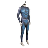 Aquaman Arthur Curry Adult Blue Printed Jumpsuit Cosplay Costume Outfits Halloween Carnival Suit
