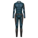 Aquaman Arthur Curry Navy Blue Jumpsuit Bodysuit Cosplay Costume