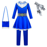 Kids Girls Zombie 3 A-Li Cosplay Costume Dress Bag Outfits Halloween Carnival Suit