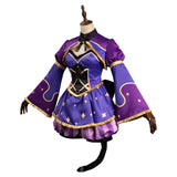 Genshin Impact Mona Alice in Wonderland Cosplay Costume Cheshire Cat  Dress Outfits Halloween Carnival Suit