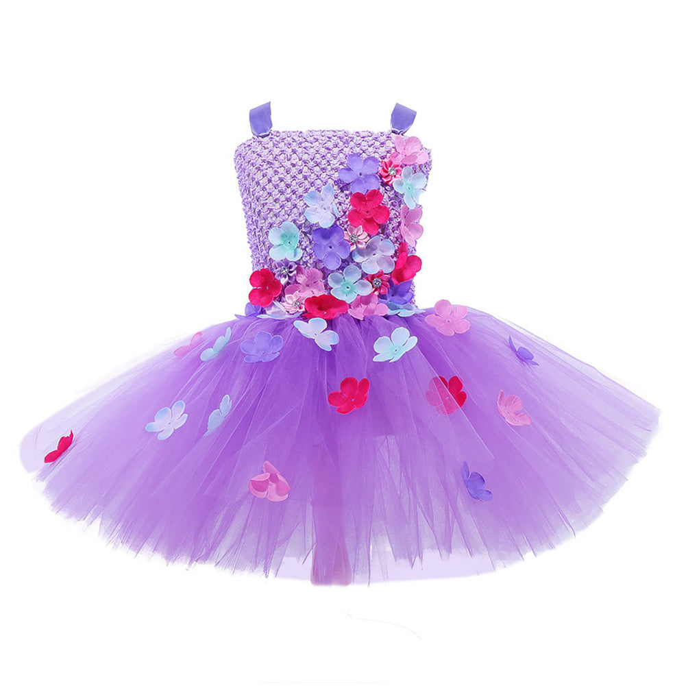 Kids Girls Encanto Isabela Cosplay Costume TuTu Dress Outfits Halloween Carnival Suit