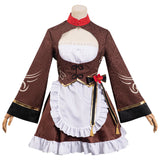 Genshin Impact—Hu Tao Cosplay Costume Maid Dress Outfits Halloween Carnival Suit