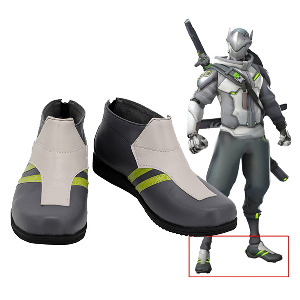 Overwatch OW Shimada Genji Halloween Costumes Accessory Boots Cosplay Shoes
