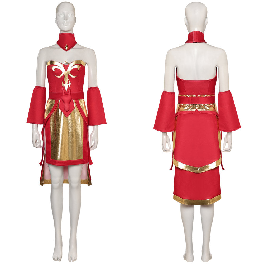 Baldur's Gate Kahrk Cosplay Costume Red Outfits Halloween Carnival Suit