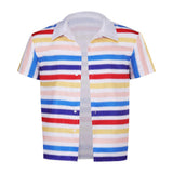 Barbie 1964 Ken Kids Children Rainbow Striped Shirt Cosplay Costume Halloween Carnival Suit