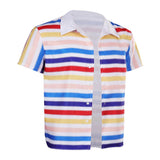 Barbie 1964 Ken Kids Children Rainbow Striped Shirt Cosplay Costume Halloween Carnival Suit