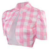 Barbie 2023 Cosplay Costume Lattice Pink Vest Halloween Carnival Suit