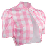 Barbie 2023 Cosplay Costume Lattice Pink Vest Halloween Carnival Suit