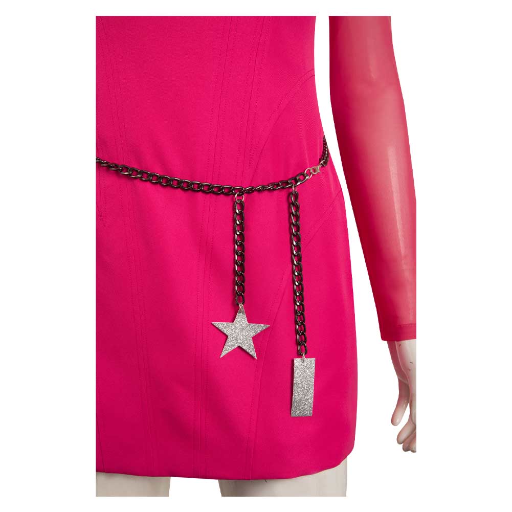 Barbie 2023 Cosplay Costume Pink Mesh Dress Halloween Carnival Suit