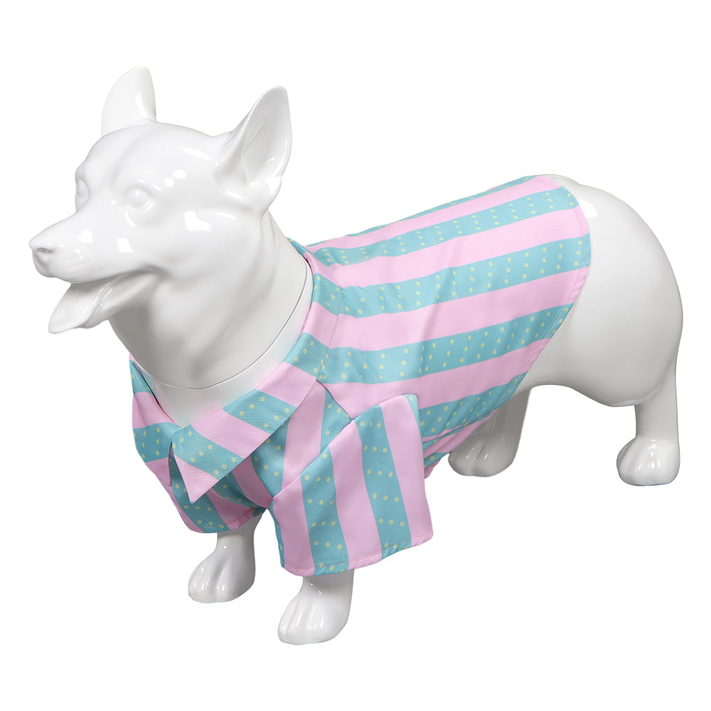 Barbie 2023 Ken Pet Dog Pink And Green Stripes Shirt Cosplay Costume Halloween Carnival Suit