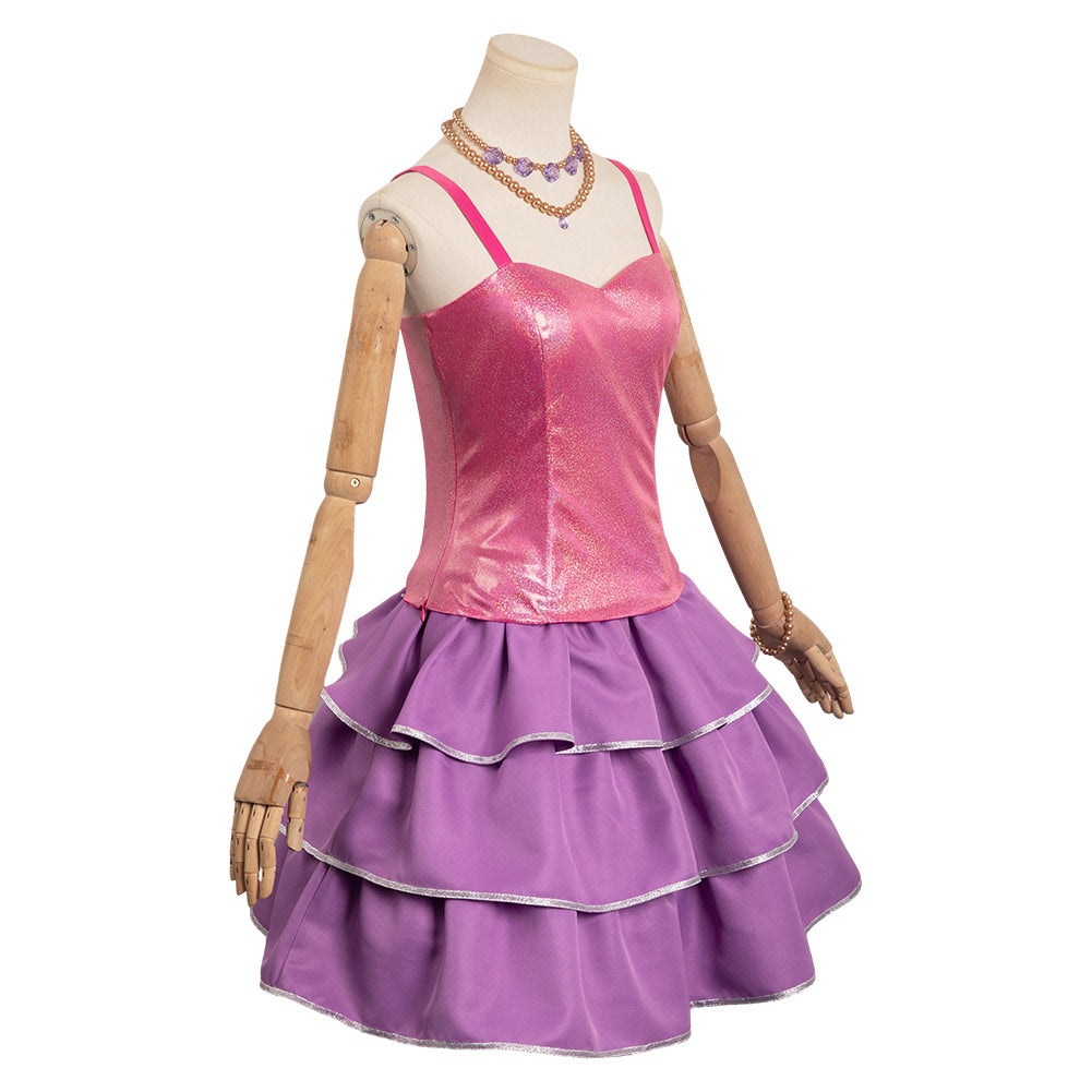 Barbie 2023 Rose Red Cosplay Costume Dress Outfits Halloween Carnival