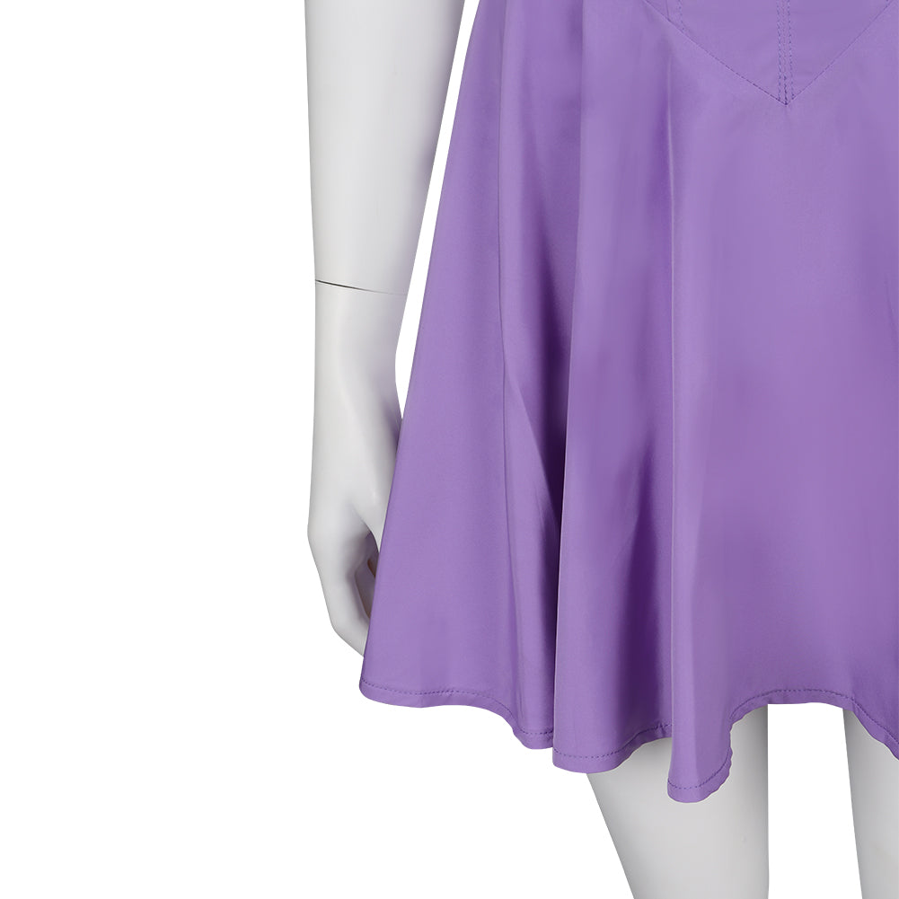 Barbie 2023 The Writer Barbie Purple Dress Cosplay Costume Halloween C