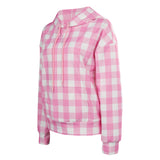 Barbie 2023 Women Pink Plaid Hoodie Outfits Cosplay Costume Halloween Carnival