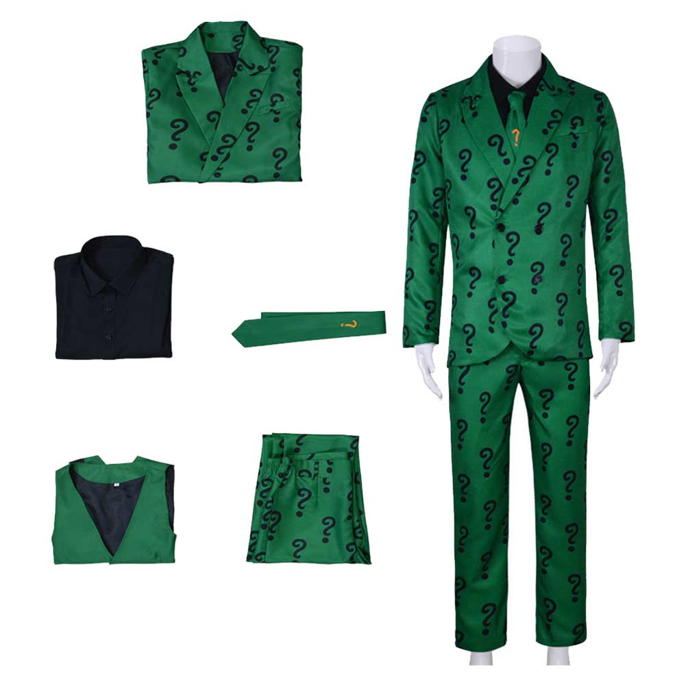 Batman Riddler Edward Nygma Cosplay Costume Green Outfits Halloween Ca ...