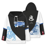 Genshin Impact Ganyu Cosplay Hoodie Fake Two-piece Hoodies 3D Printed Hooded Sweatshirt Casual Zip Up Jacket Coat