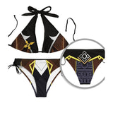 Genshin Impact Zhongli Bikini Swimsuit Cosplay Costume Swimwear Outfits Halloween Carnival Suit