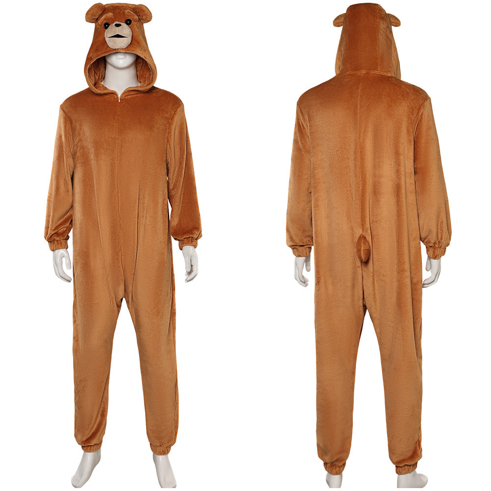 Bear Cute Brown Plush Animal Pajamas Cosplay Costume