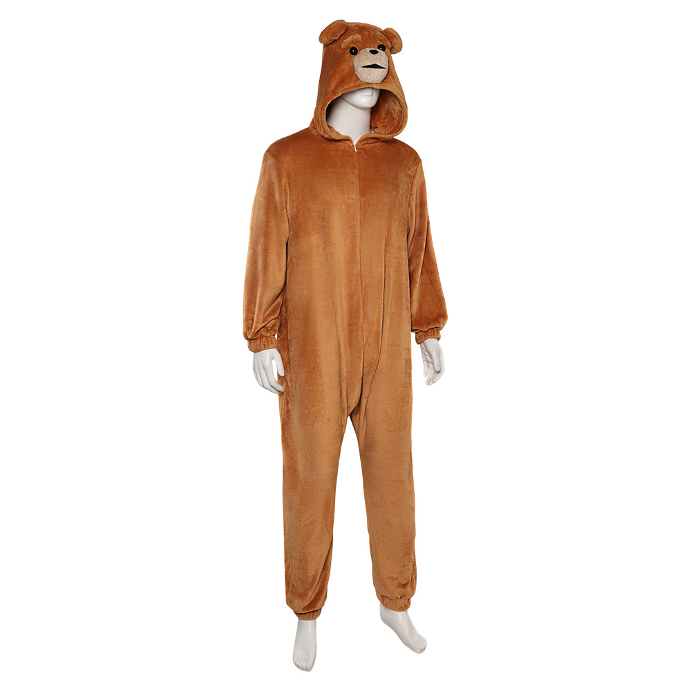 Bear Cute Brown Plush Animal Pajamas Cosplay Costume