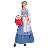 Beauty and the Beast Belle Cosplay Costume Blue Maid Dress Halloween Carnival Suit