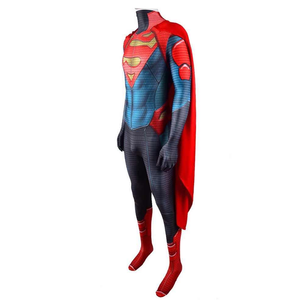 Super Man Cosplay Costume Jumpsuit Cloak Outfits Halloween Carnival Suit