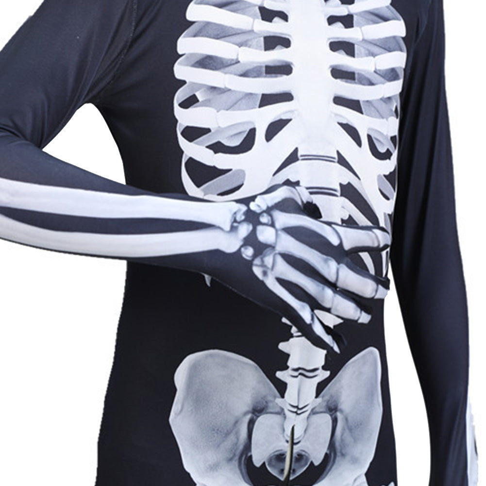 Kids Children Skeleton Skull Cosplay Costume Jumpsuit Outfits Halloween Carnival Suit