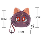 Bishoujo Senshi Sailor Moon Original Cat Luna Printed Cute Plush Coin Purse Bag